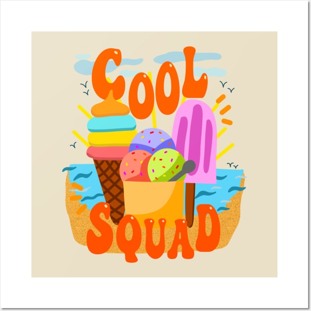 Cool Squad Summer Time Vibes Beach Ice Cream Wall Art by Andrew Collins